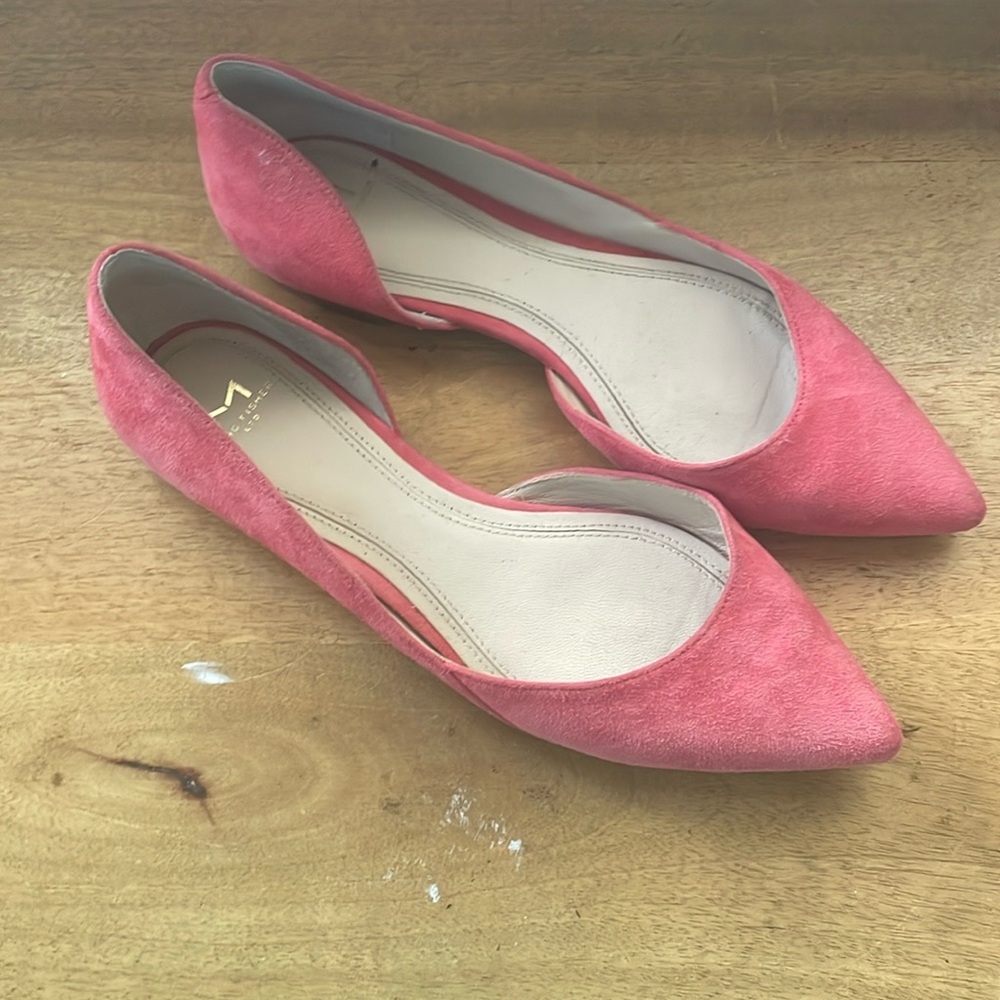 Marc Fisher Pink Suede Pointed Toe Flats